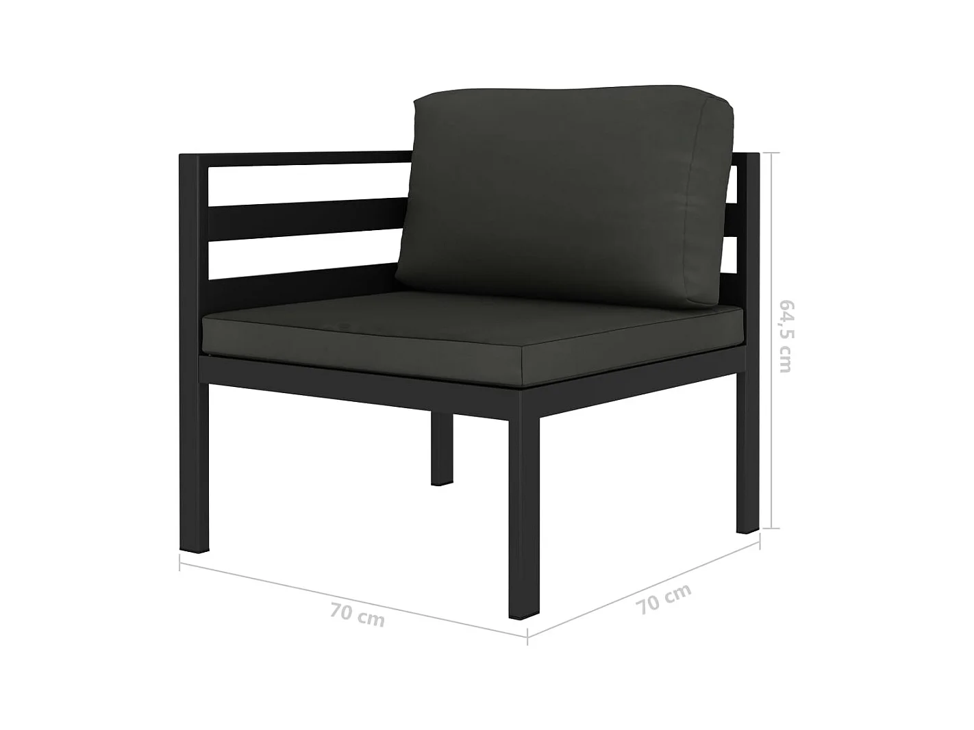 Ensemble de canapés 2 pièces avec coussins Aluminium Anthracite