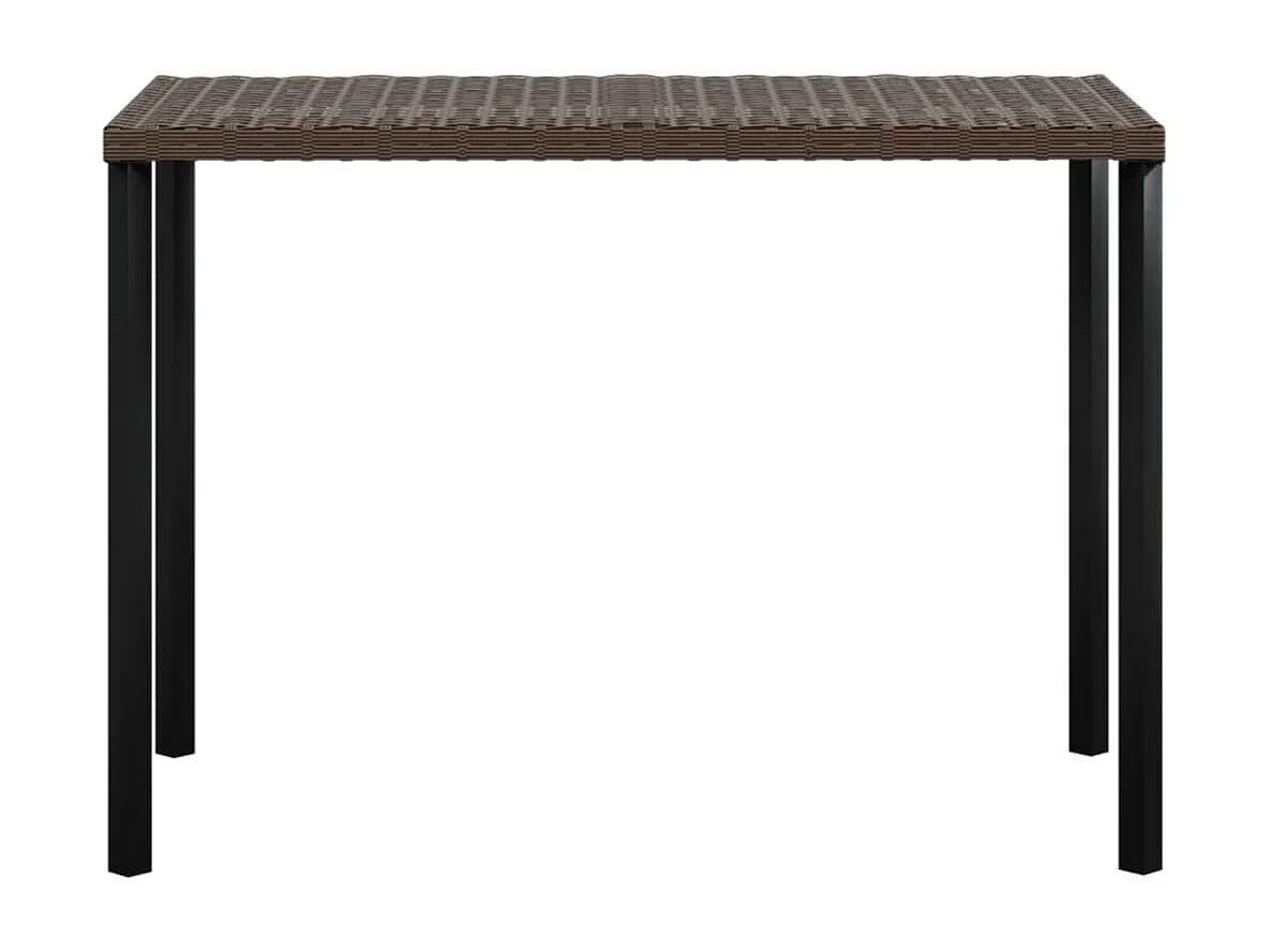 Ensemble de canapés en L 5 pièces avec coussins Résine tressée Brun