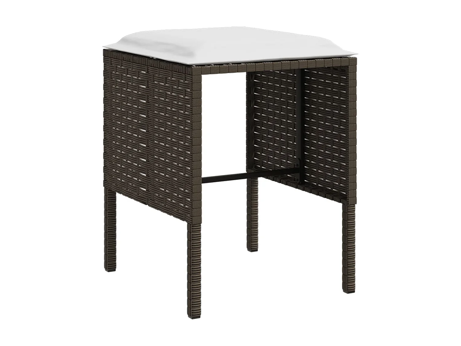 Ensemble de canapés en L 5 pièces avec coussins Résine tressée Brun