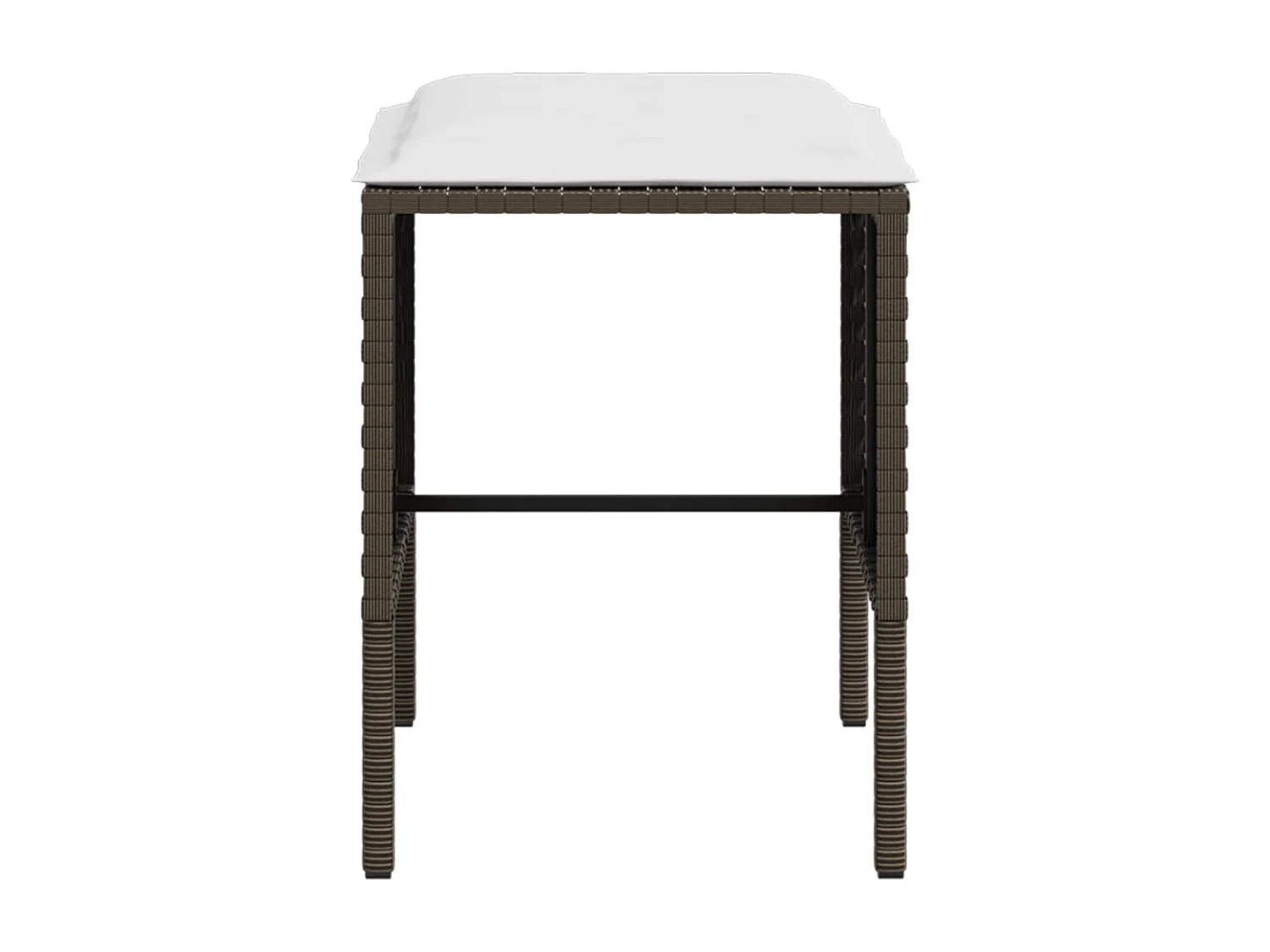 5 peças conjunto sofás formato L c/ almofadões vime PE castanho