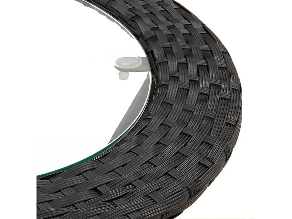 2-delige Loungeset met kussens L-vormig poly rattan zwart