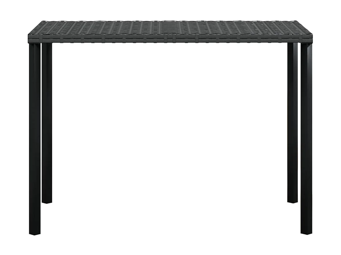 5 peças conjunto sofás formato L c/ almofadões vime PE preto