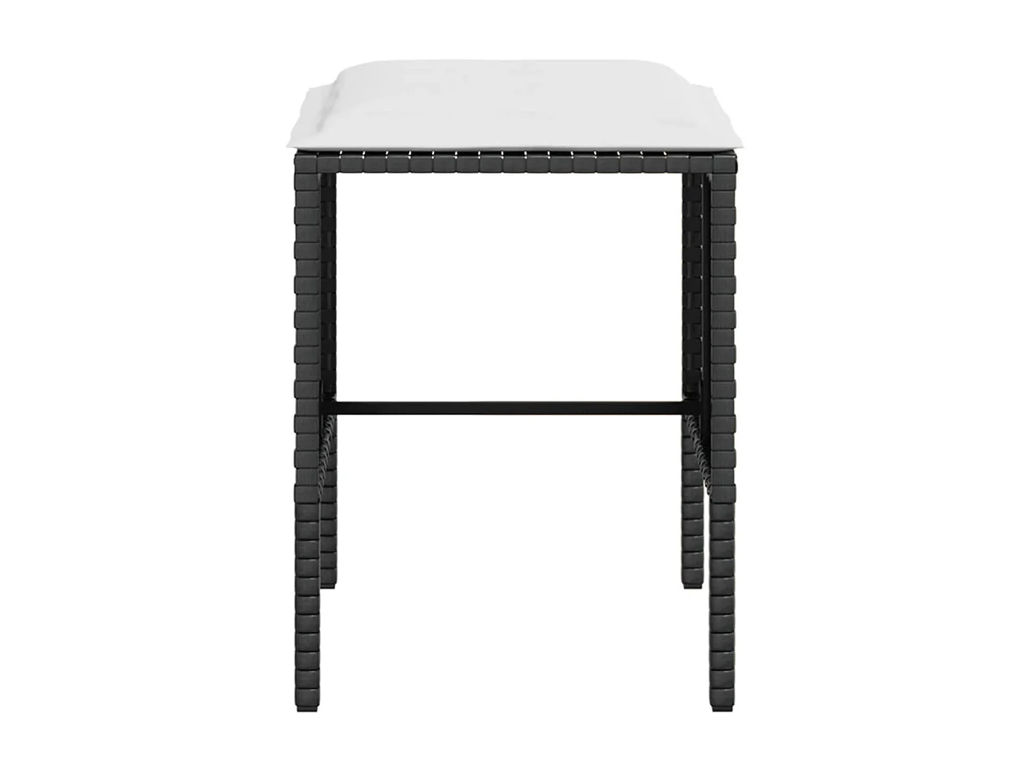 5 peças conjunto sofás formato L c/ almofadões vime PE preto