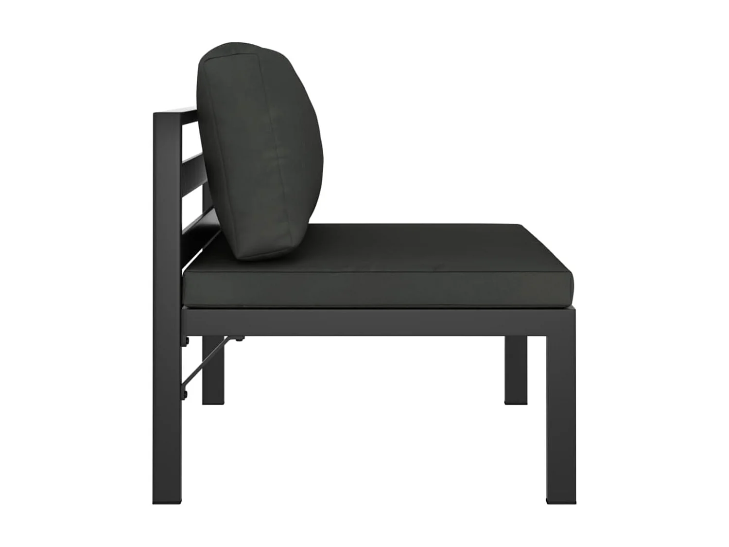 Jeu de canapés de jardin 3 pièces et coussins Aluminium Anthracite