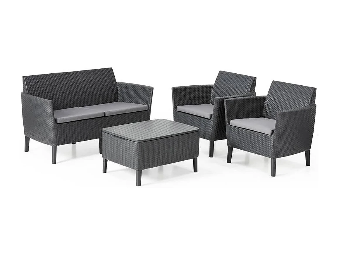 Jeu de canapés de jardin 8 pièces Salemo Graphite 236629