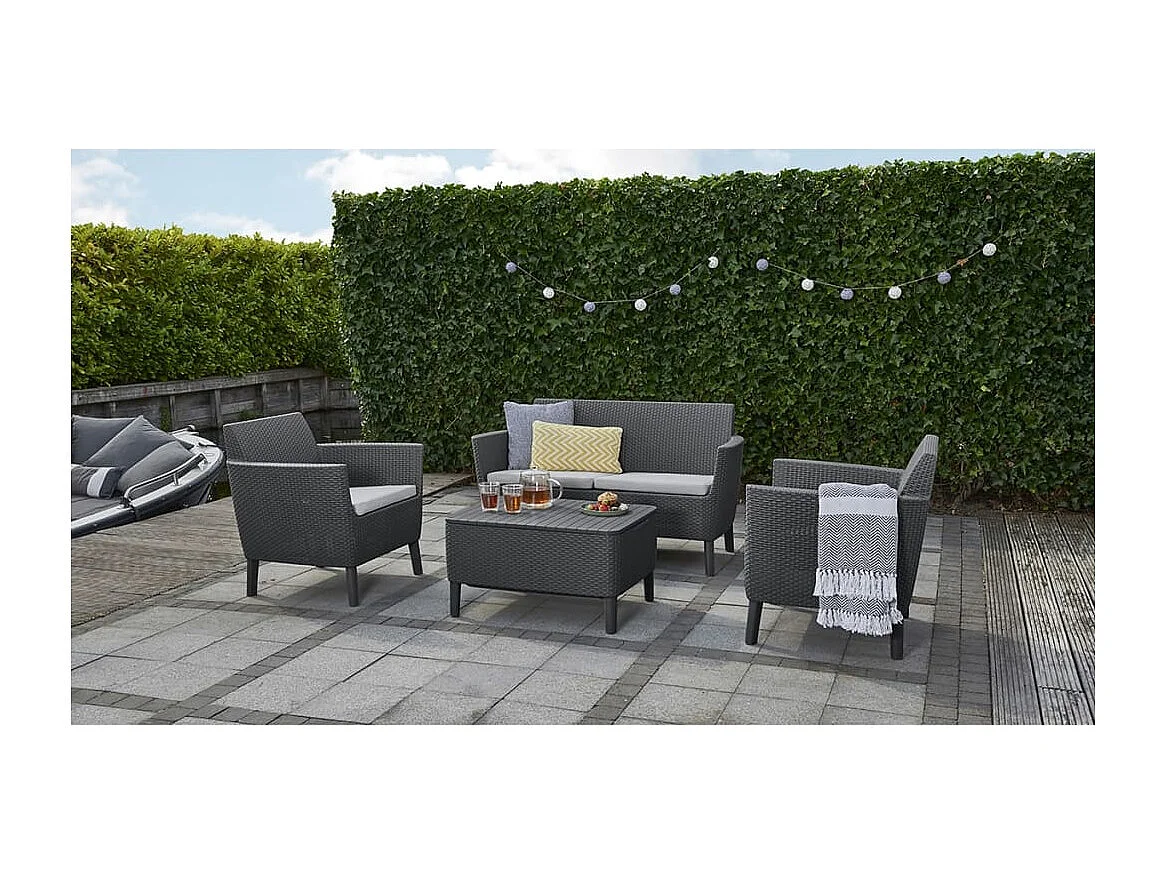 Jeu de canapés de jardin 8 pièces Salemo Graphite 236629