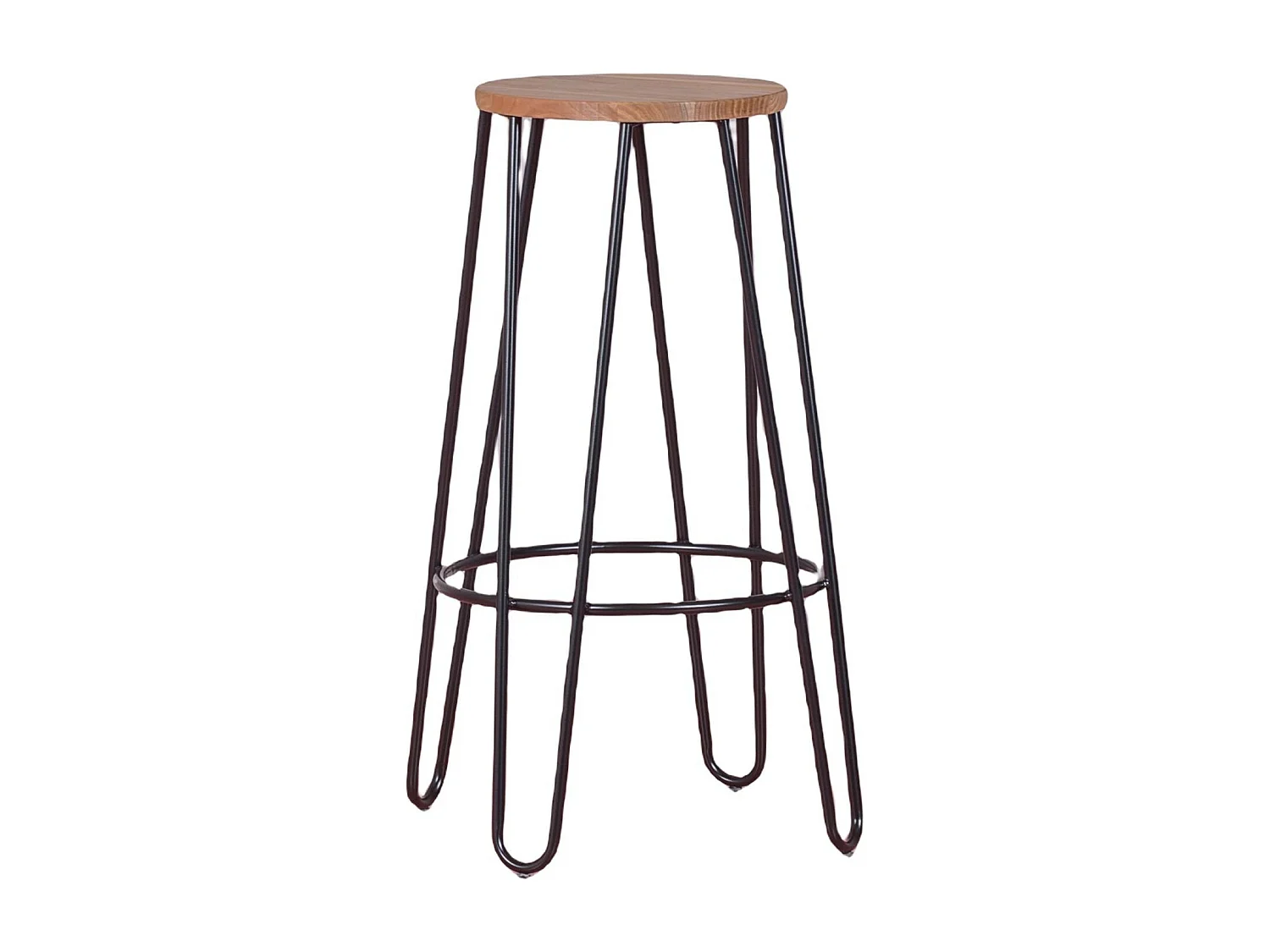 Sgabello industriale in legno di frassino (75 cm) - Lisbona - Nero