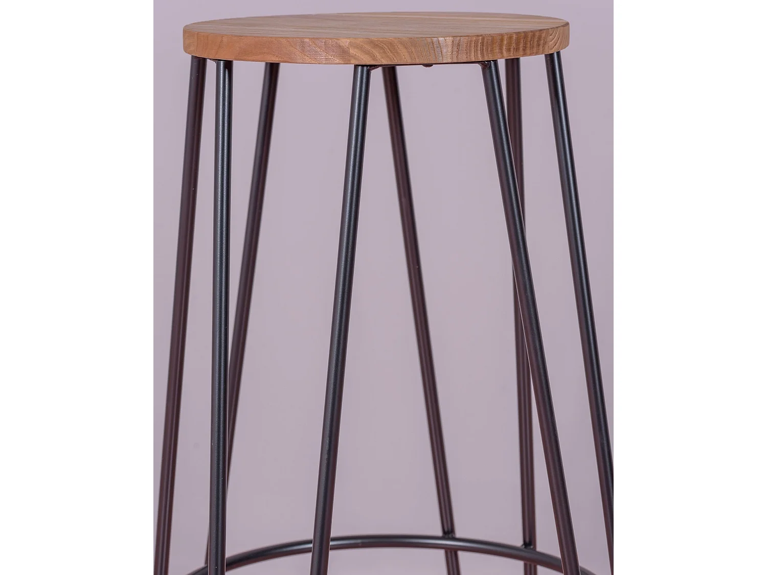 Sgabello industriale in legno di frassino (75 cm) - Lisbona - Nero