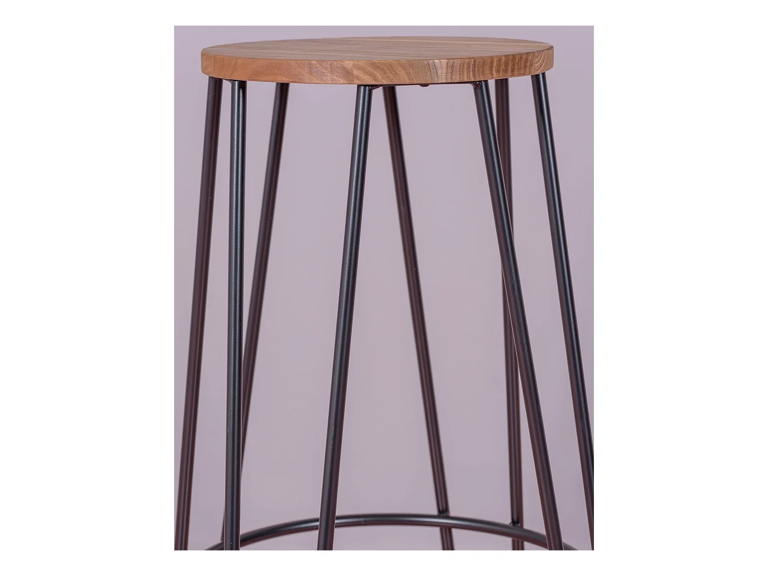 Industriehocker aus Eschenholz (75 cm) - Lissabon - Schwarz