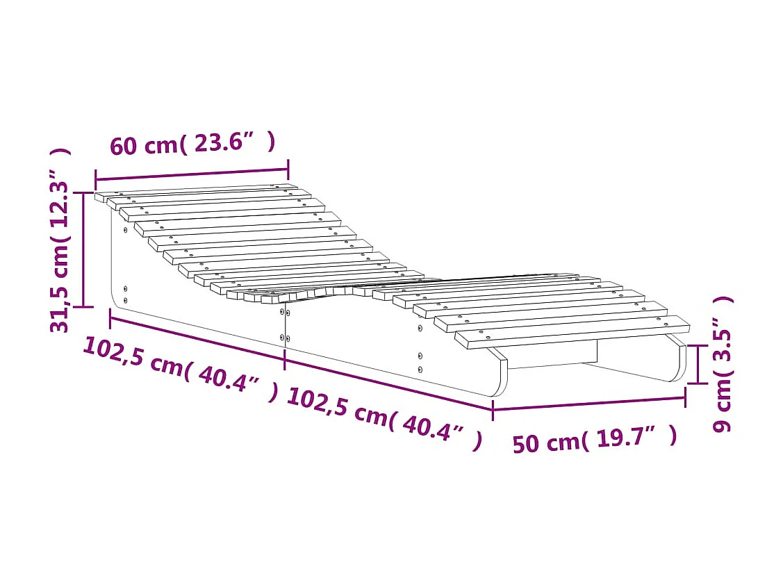 Lettino Marrone Cera 205x60x31,5 cm in Legno Massello di Pino