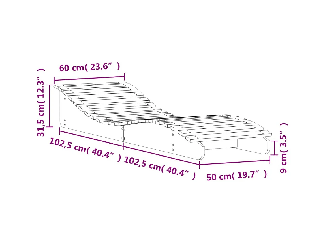 Espreguiçadeira 205x60x31,5 cm pinho maciço castanho-mel