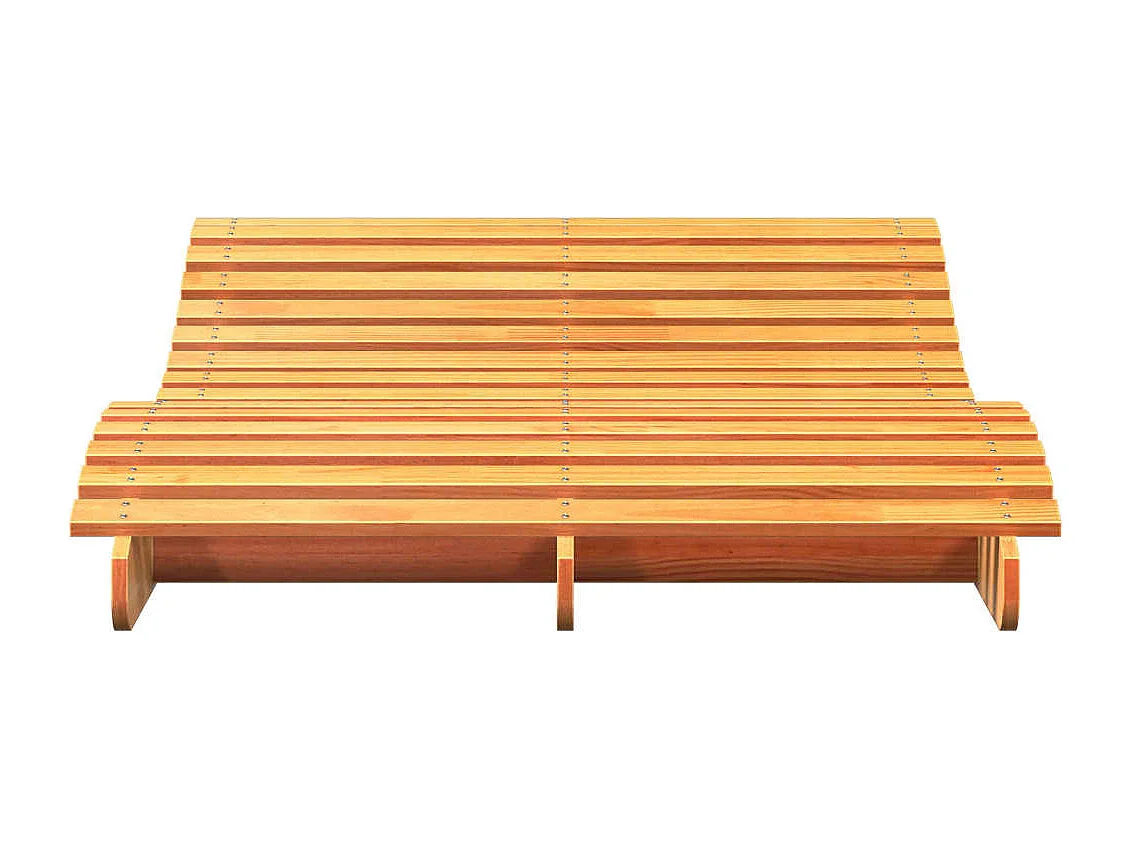 Chaise longue cire marron 205x110x31,5 cm bois massif de pin