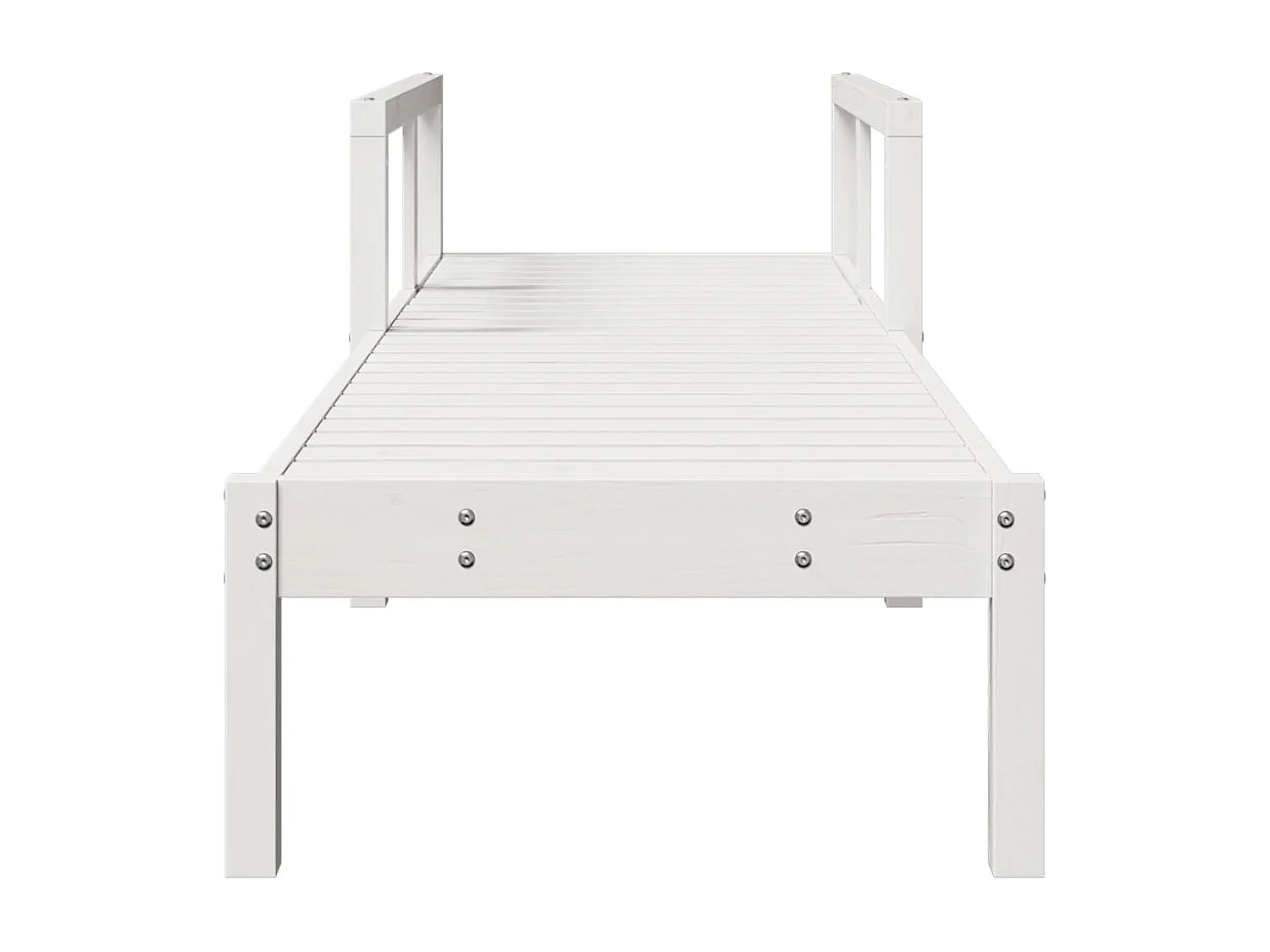 Lettino Prendisole Bianco 199,5x62x55 cm Legno Massello di Pino