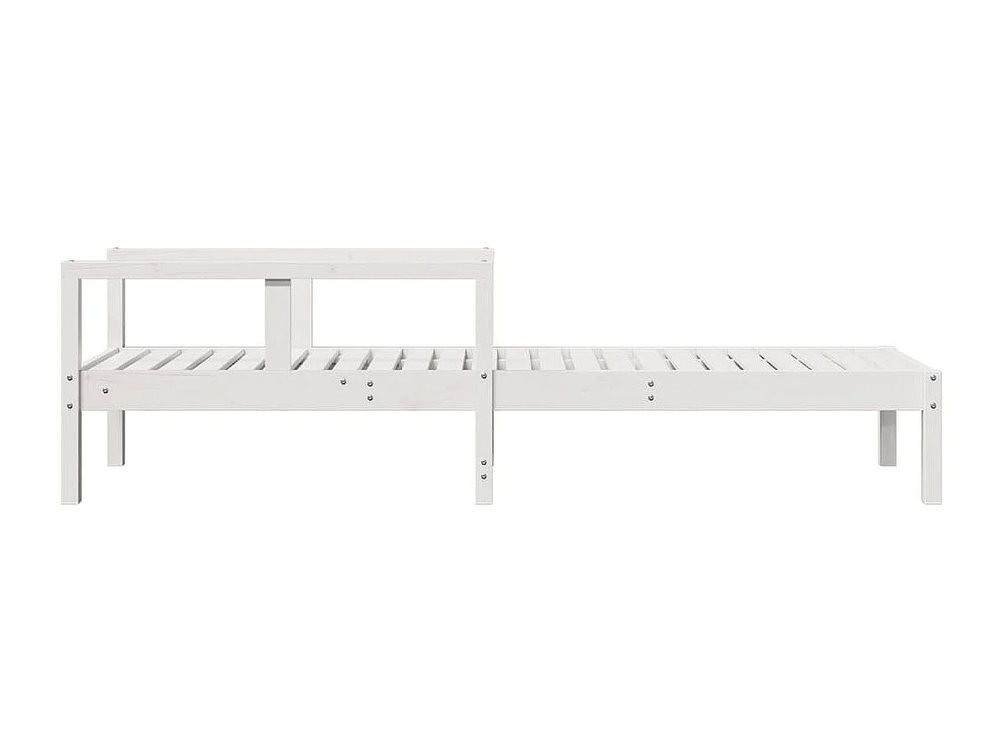 Lettino Prendisole Bianco 199,5x62x55 cm Legno Massello di Pino