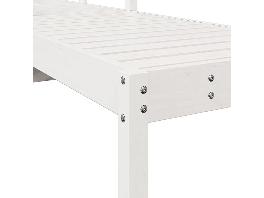 Lettino Prendisole Bianco 199,5x62x55 cm Legno Massello di Pino