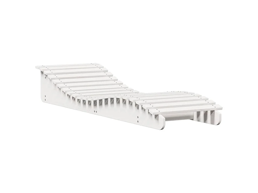 Chaise longue blanc 205x60x31,5 cm bois massif de pin