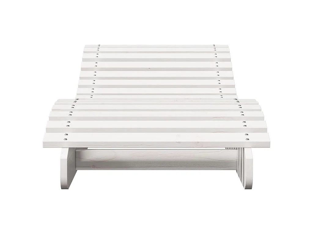 Chaise longue blanc 205x60x31,5 cm bois massif de pin