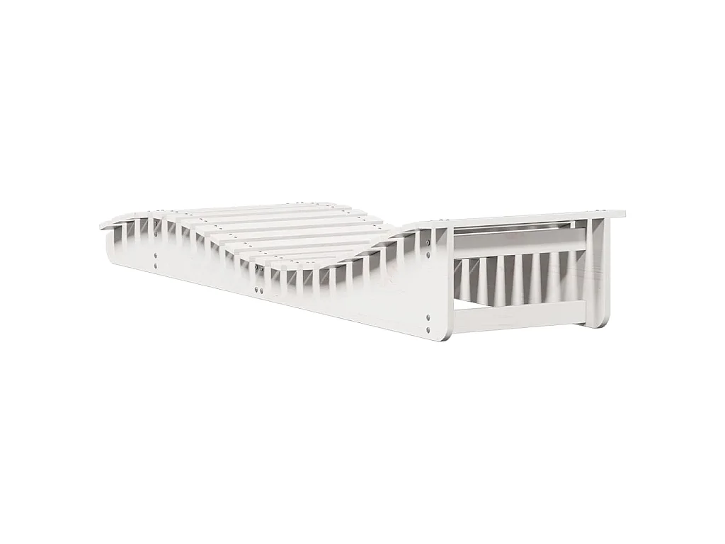 Chaise longue blanc 205x60x31,5 cm bois massif de pin