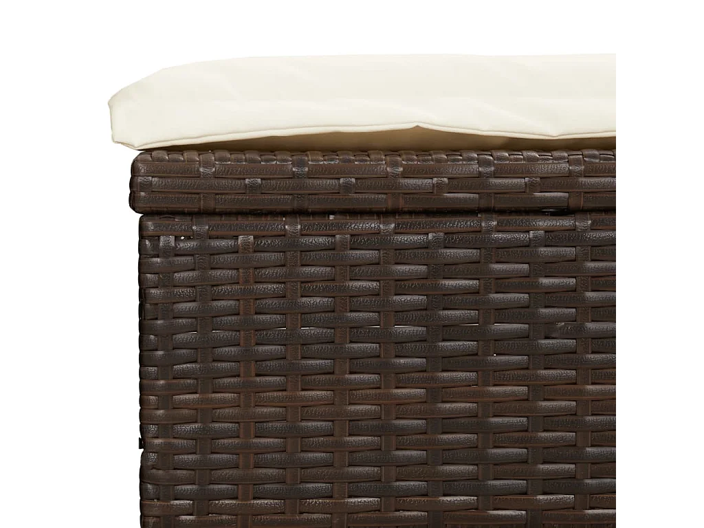 Lettino con Tetto Pieghevole Marrone 213x63x97 cm Polyrattan