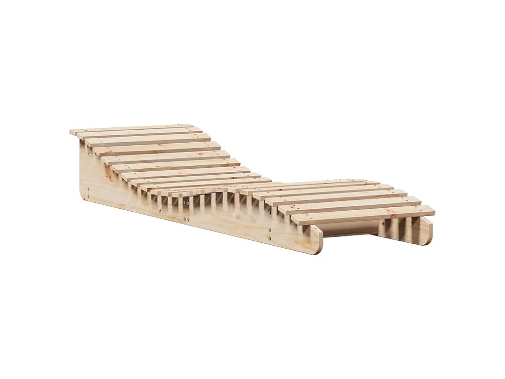 Chaises longues lot de 2 205x60x31,5cm bois massif de pin