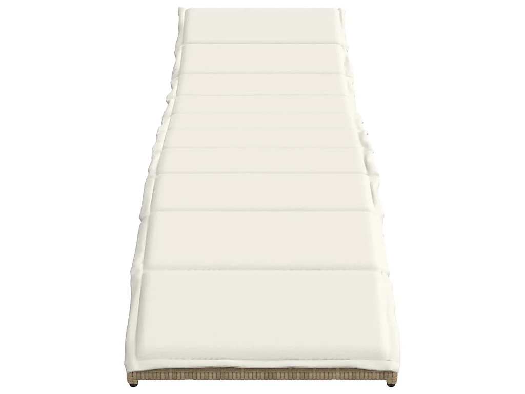 Sonnenliege mit Kissen Beige 55x199x50 cm Poly Rattan