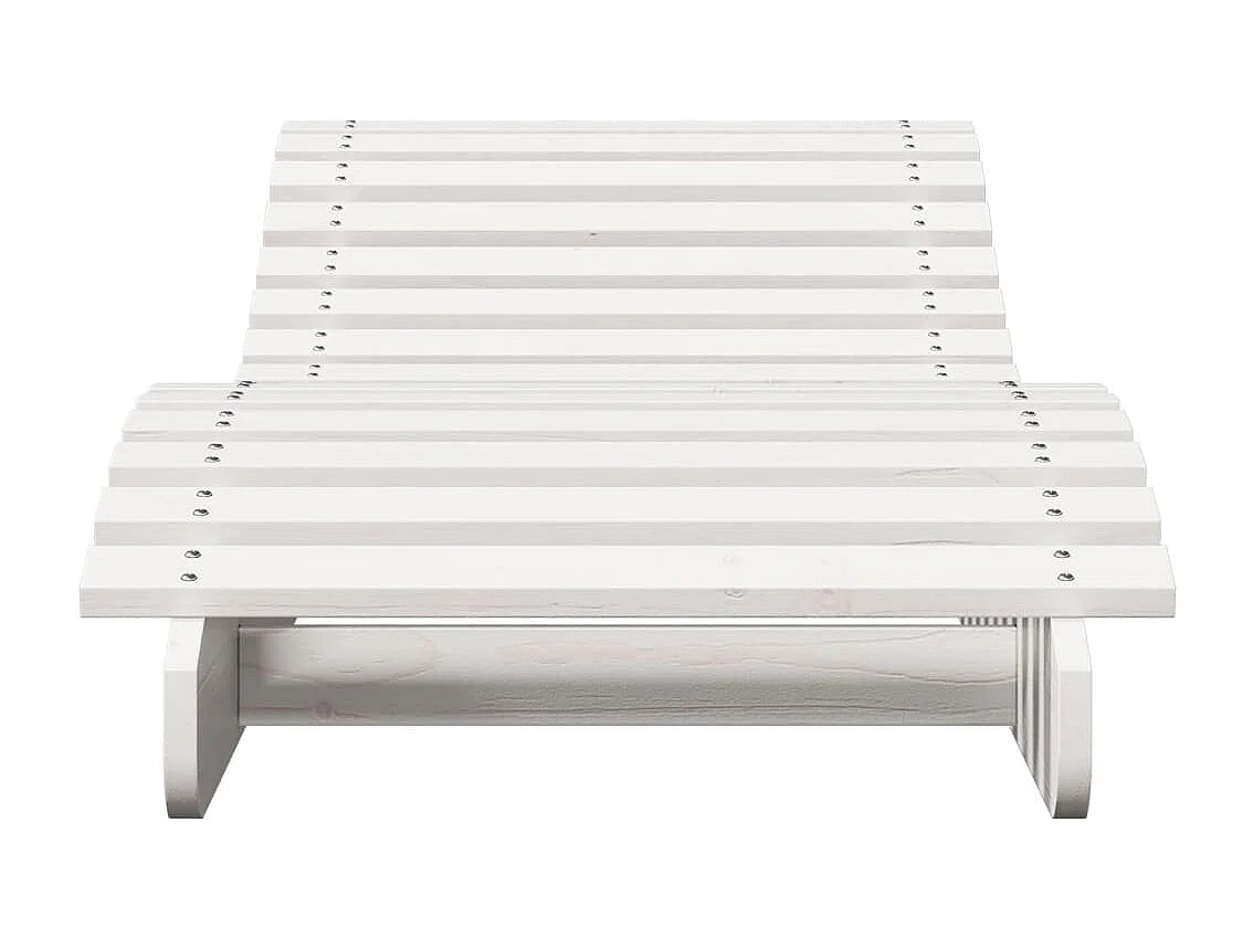 Chaises longues lot de 2 blanc 205x60x31,5cm bois massif de pin