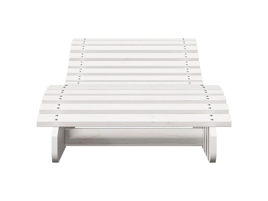 Chaises longues lot de 2 blanc 205x60x31,5cm bois massif de pin
