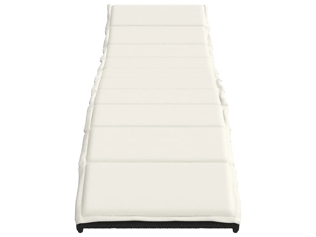 Sonnenliege mit Kissen Schwarz 55x199x50 cm Poly Rattan