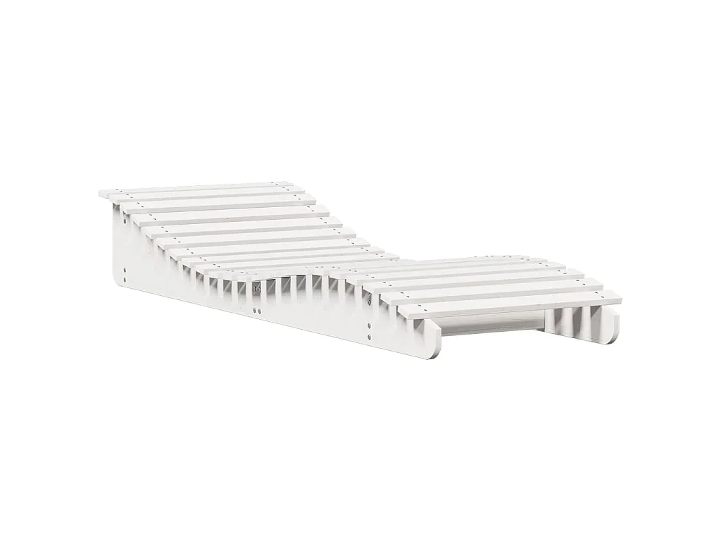 Chaise longue blanc 205x70x31,5 cm bois massif de pin