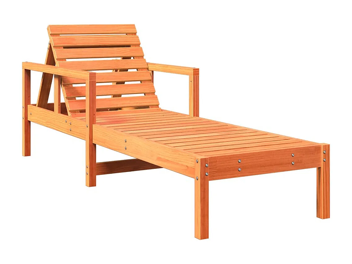 Chaise longue cire marron 199,5x62x55 cm bois massif de pin