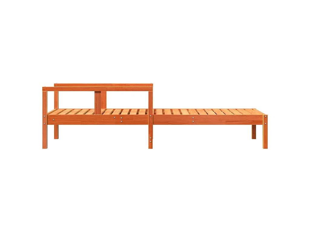 Chaise longue cire marron 199,5x62x55 cm bois massif de pin