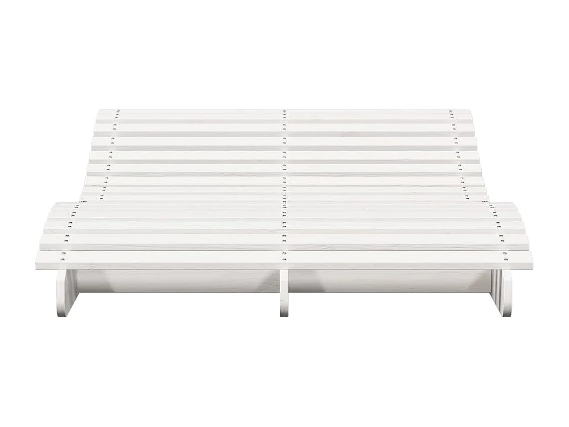 Chaise longue blanc 205x110x31,5 cm bois massif de pin