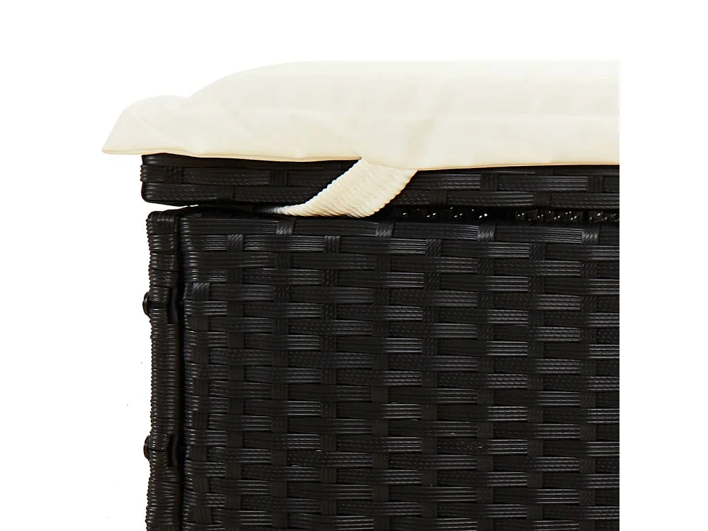 Transat avec toit pliable noir 213x63x97 cm résine tressée