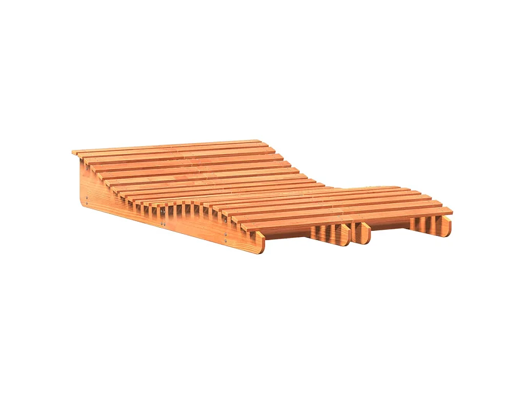 Chaises longues lot de 2 cire marron bois massif de pin