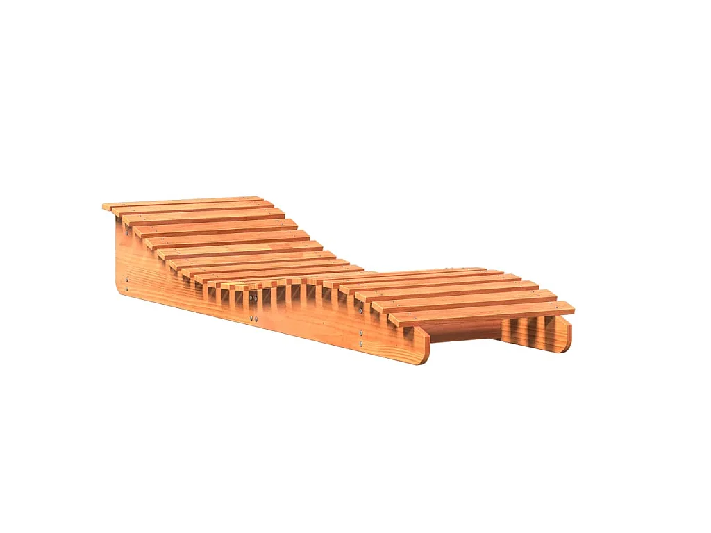 Chaises longues lot de 2 cire marron bois massif de pin