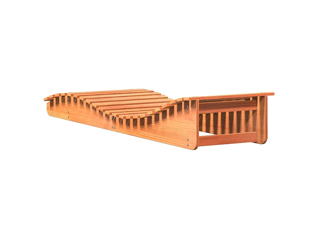Chaises longues lot de 2 cire marron bois massif de pin