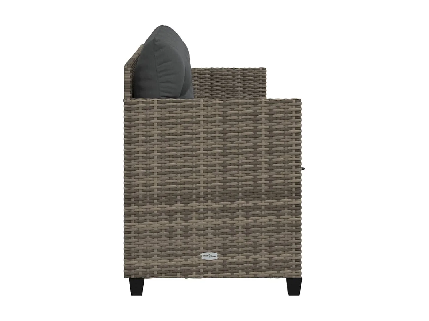 Lettino Prendisole con Cuscini Grigio in Polyrattan