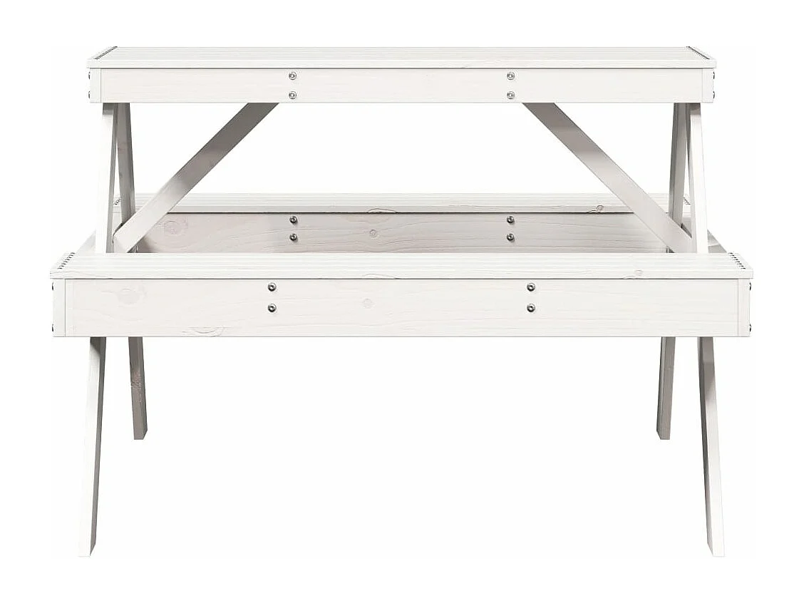 Picknicktafel 105x134x75 cm massief grenenhout wit