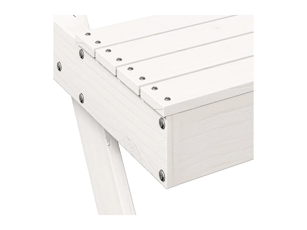 Table de pique-nique blanc 105x134x75 cm bois massif de pin