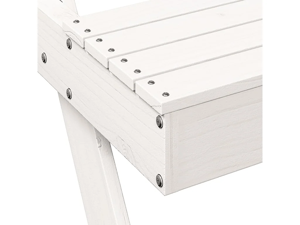 Table de pique-nique blanc 105x134x75 cm bois massif de pin
