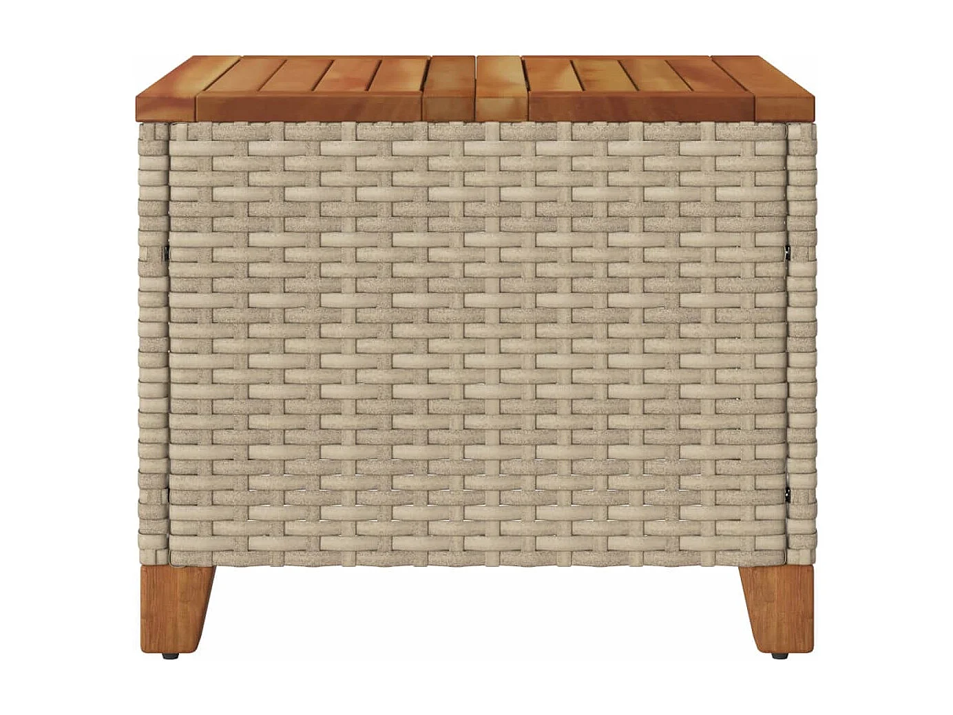 Tuintafel 45x45x37 cm poly rattan en acaciahout beige