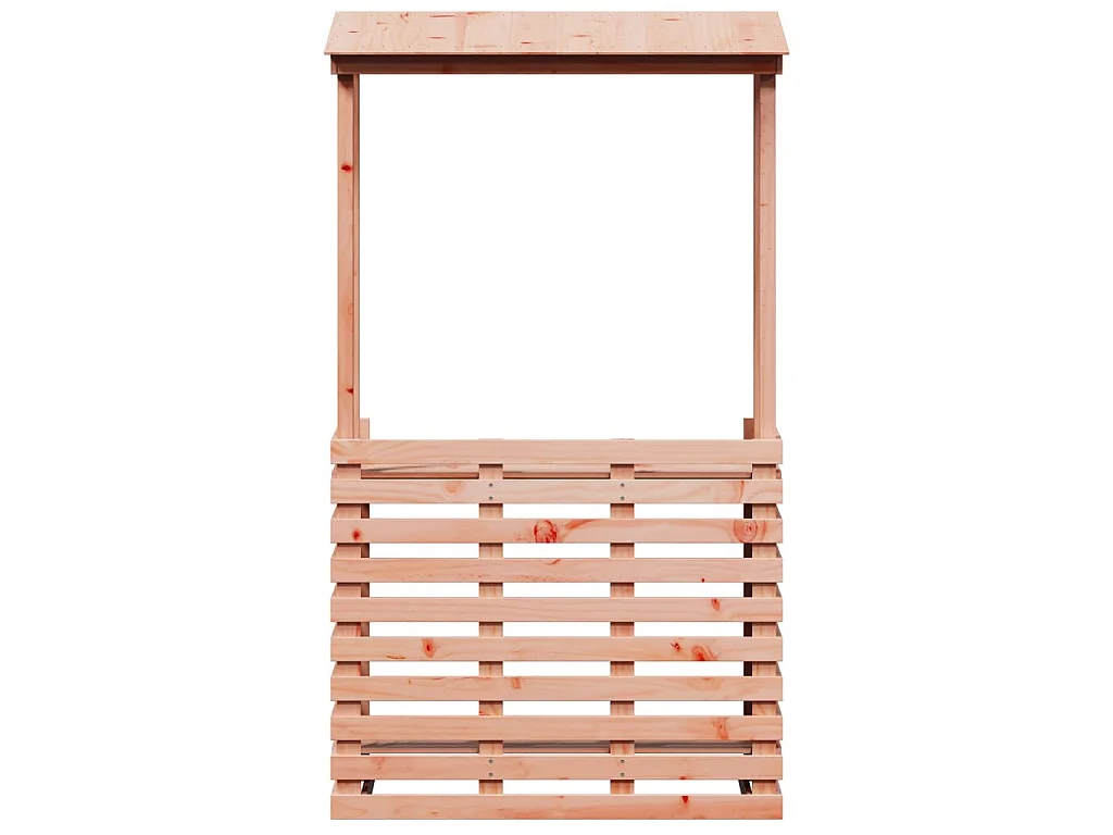 Table de bar d'extérieur et toit 112,5x57x195,5 cm bois massif