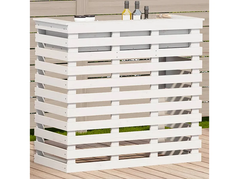 Tuinbartafel 113,5x50x103 cm massief grenenhout wit