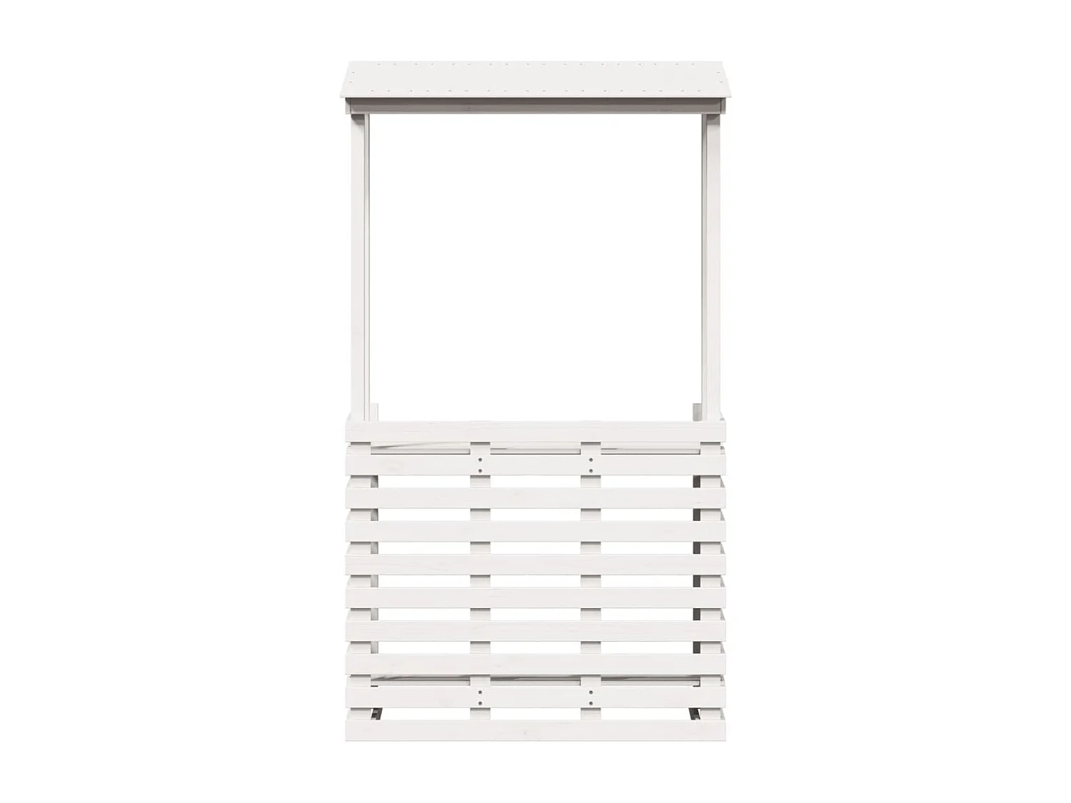 Tuinbartafel met dak 112,5x57x195,5 cm massief hout wit