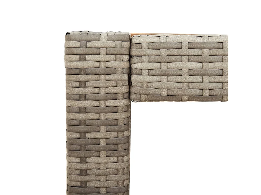 Garten-Beistelltisch mit Holzplatte Grau Poly Rattan