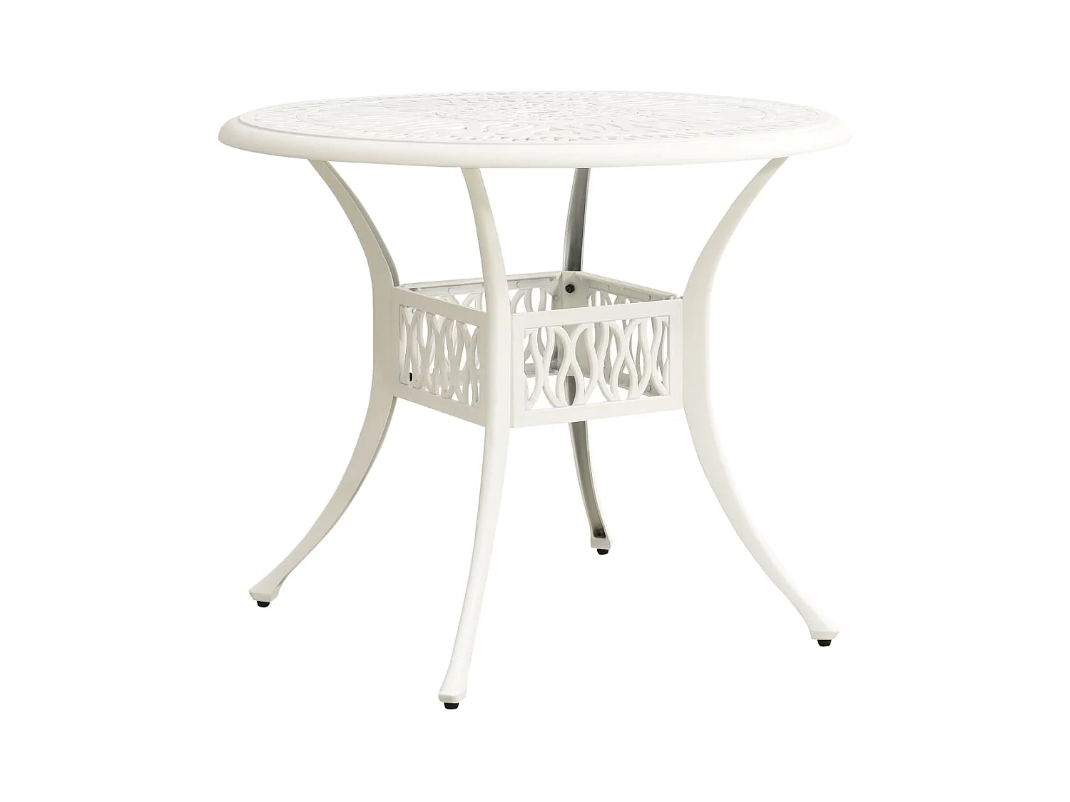 Tuintafel 90x90x74 cm gietaluminium wit
