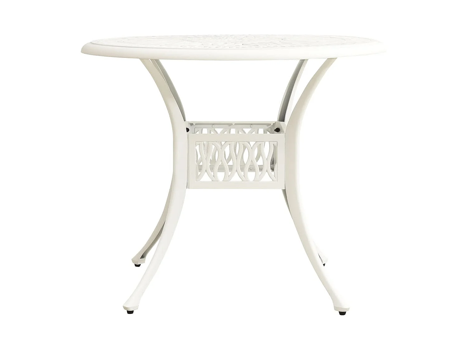 Tuintafel 90x90x74 cm gietaluminium wit