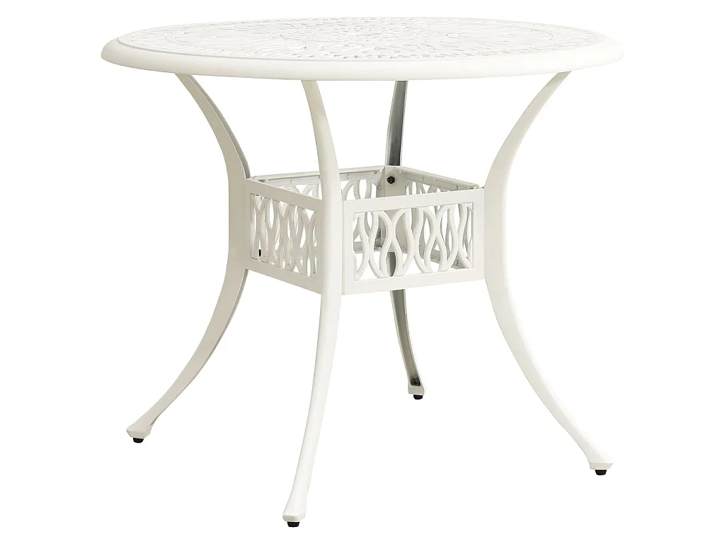 Table de jardin Blanc 90x90x74 cm Aluminium coulé