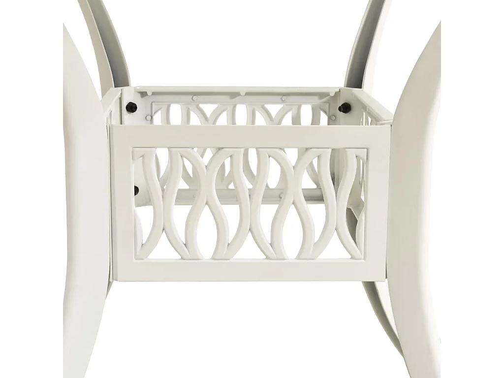 Table de jardin Blanc 90x90x74 cm Aluminium coulé