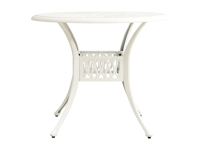 Table de jardin Blanc 90x90x74 cm Aluminium coulé